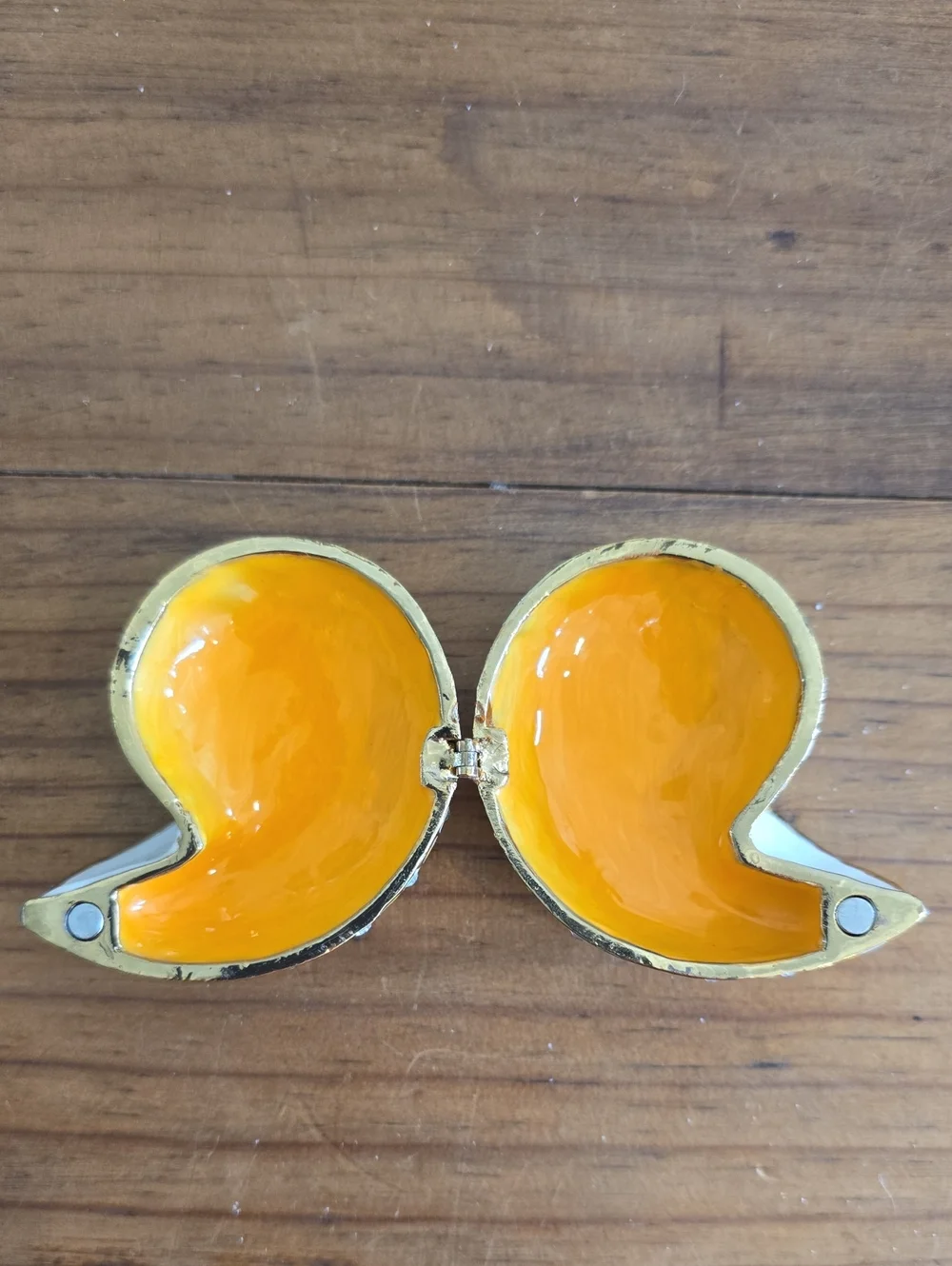 Nautilus Shell Enameled Box with Rhinestones
